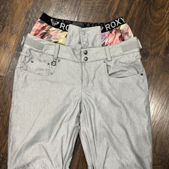 Roxy Pants - ROXY 10k Slim Fit Ski Pants Waterproof Snow‎ Sport Snowboard Women Gray Size XL
